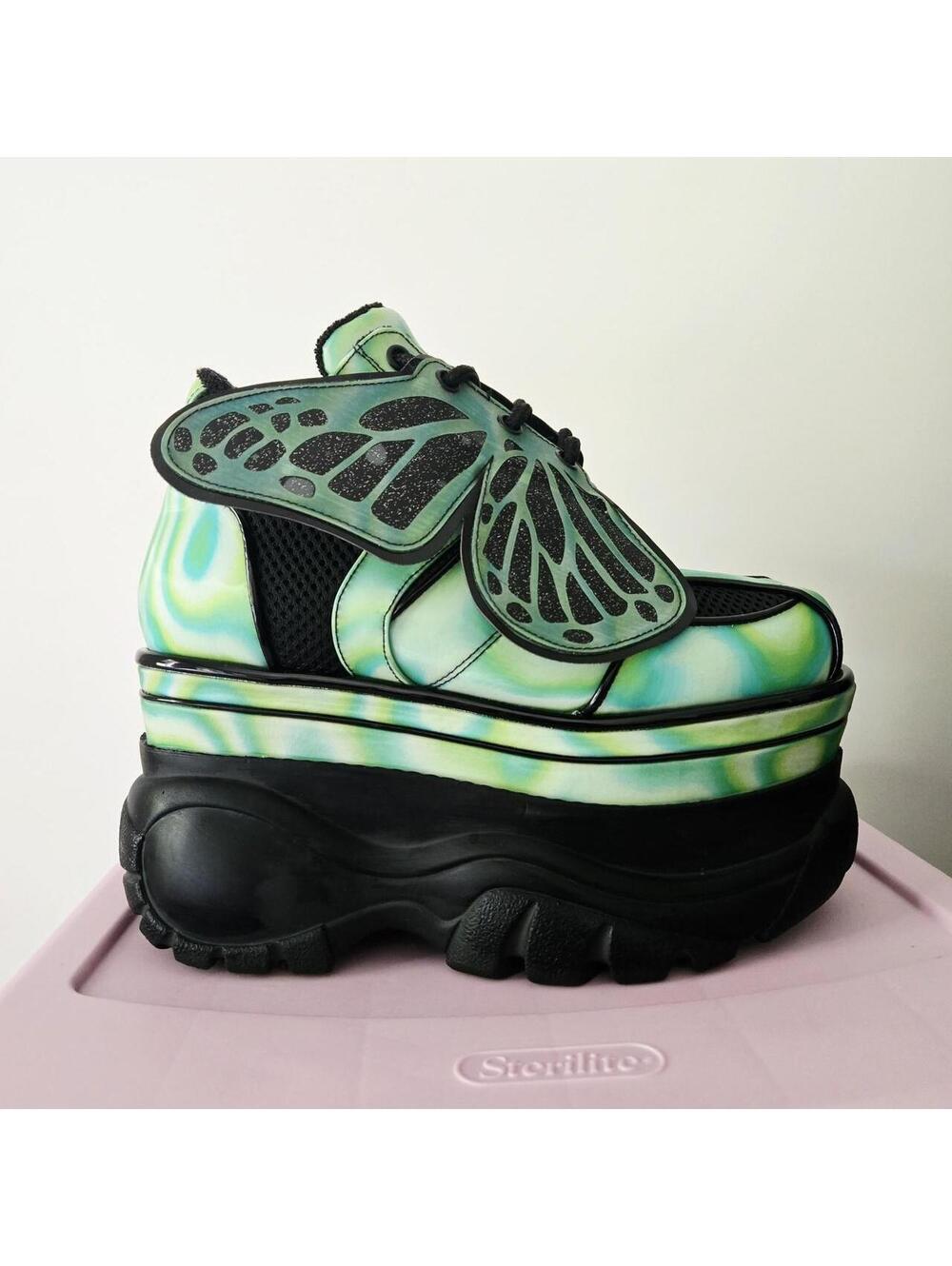 ☢️ Club Exx X Dolls Kill Transformed By The Beat Butterfly Platform Sneakers 🦋